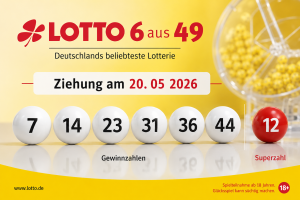 Lotto 6 aus 49: Ziehung am 20. 05 2026 – Jackpot bleibt unberührt