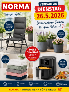 NORMA verkauft ab Dienstag 26.5. 2026 diese schönen Sachen