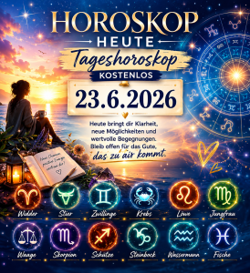 Horoskop heute: Tageshoroskop kostenlos für den 23.6.2026