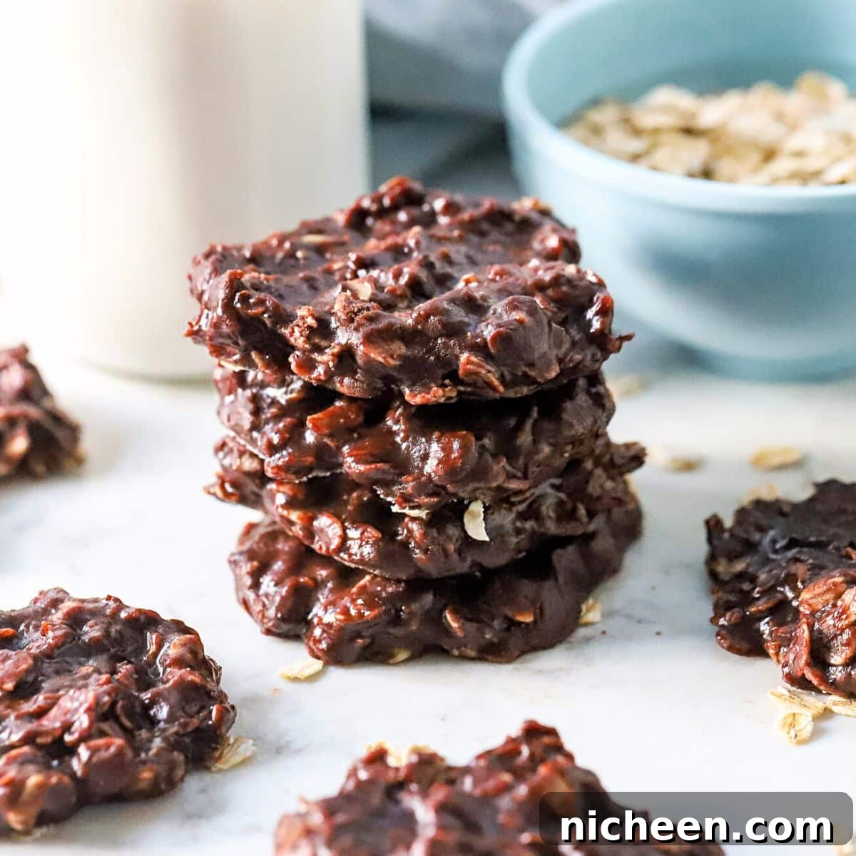 Quick No-Bake Chocolate Peanut Butter Cookies