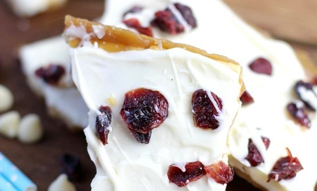 Cranberry Bliss Saltine Toffee Bars with White Chocolate 1 featured 24156