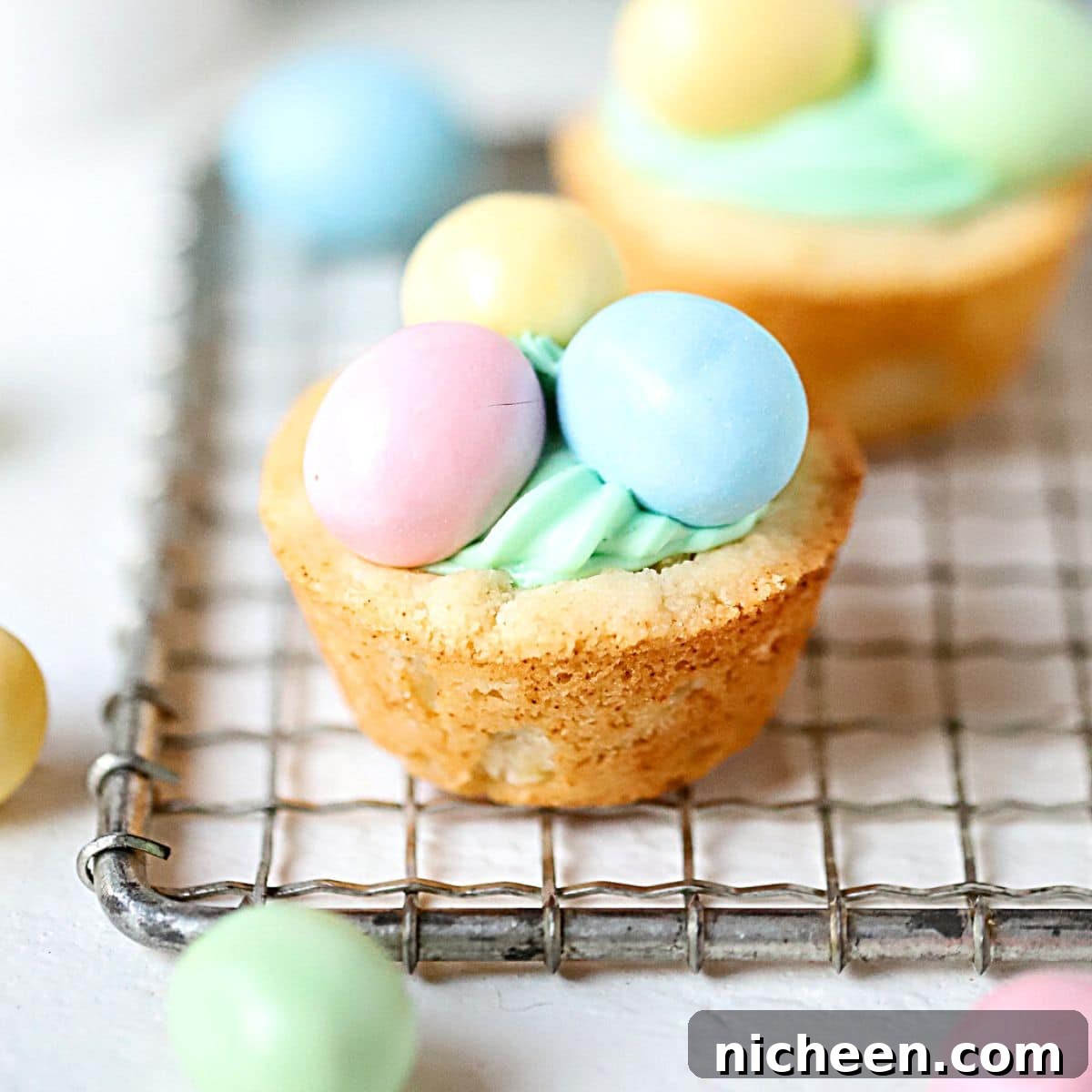 Mini Easter Cookie Cups with Creamy Filling