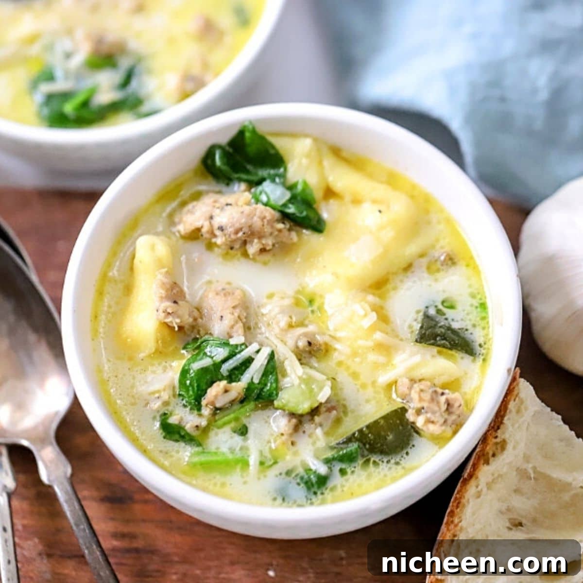 Instant Pot Creamy Sausage and Tortellini Soup