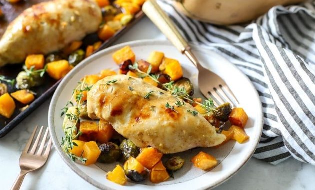 Sheet Pan Chicken with Roasted Butternut Squash 1 featured 284342