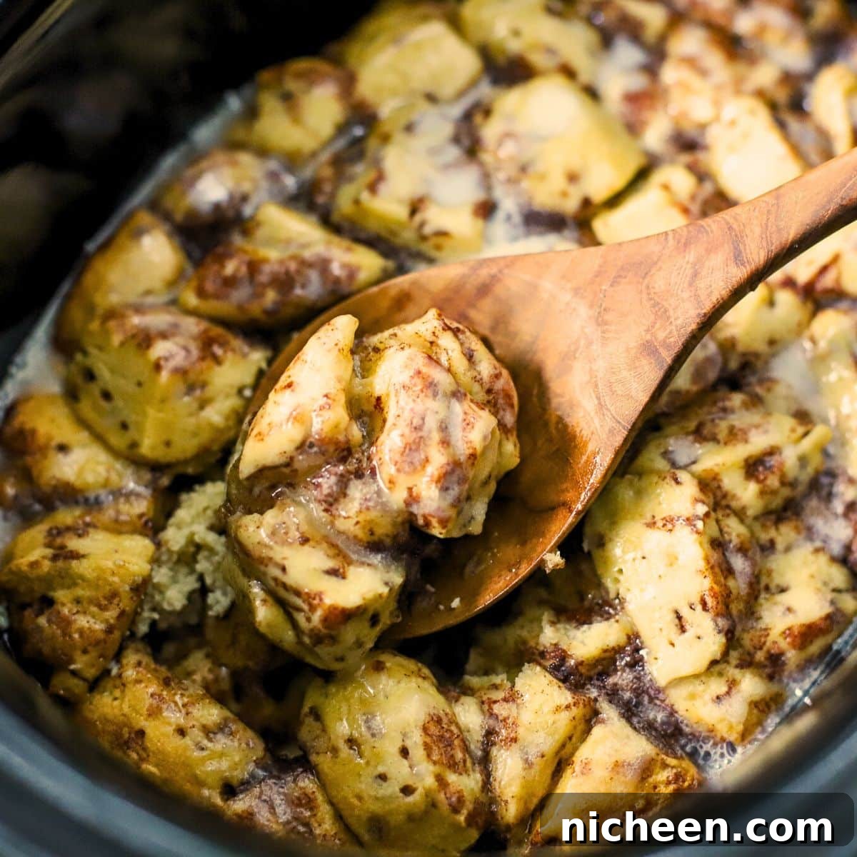 Crock Pot Cinnamon Roll Casserole for Breakfast