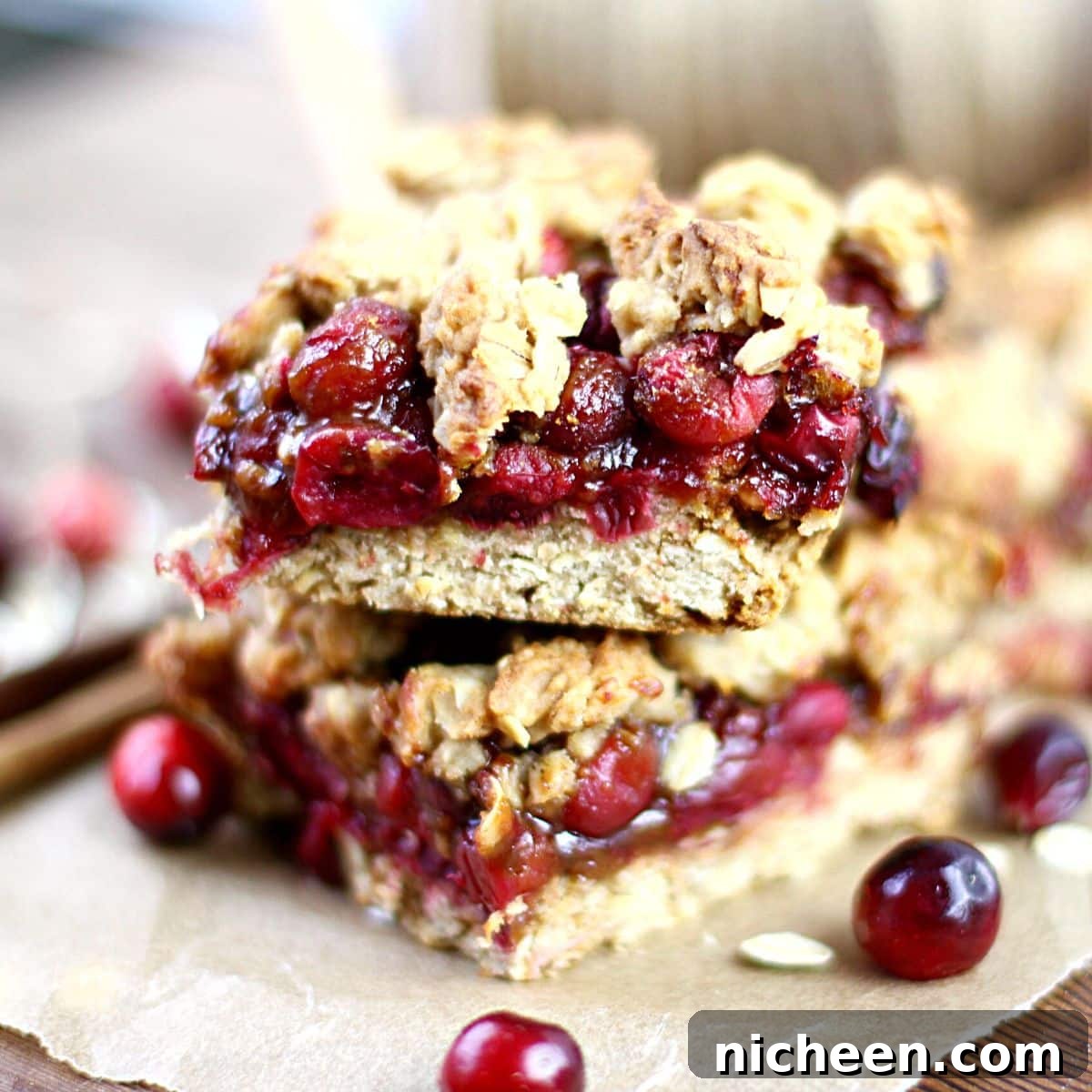 Homemade Cranberry Oatmeal Bars Recipe