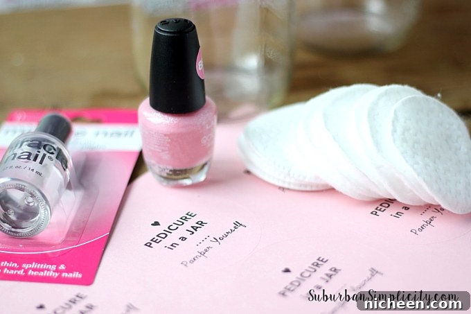Pedicure in a Jar labels