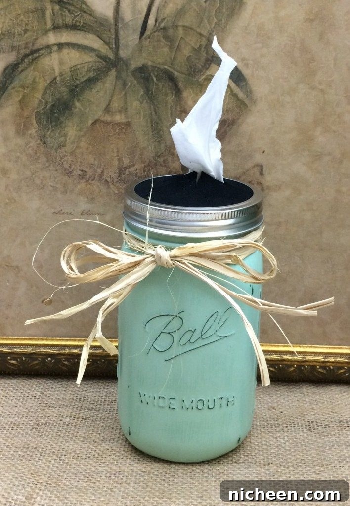 Spring DIY Decor Ideas to Refresh Your Home 12 Mason jar tissue holder