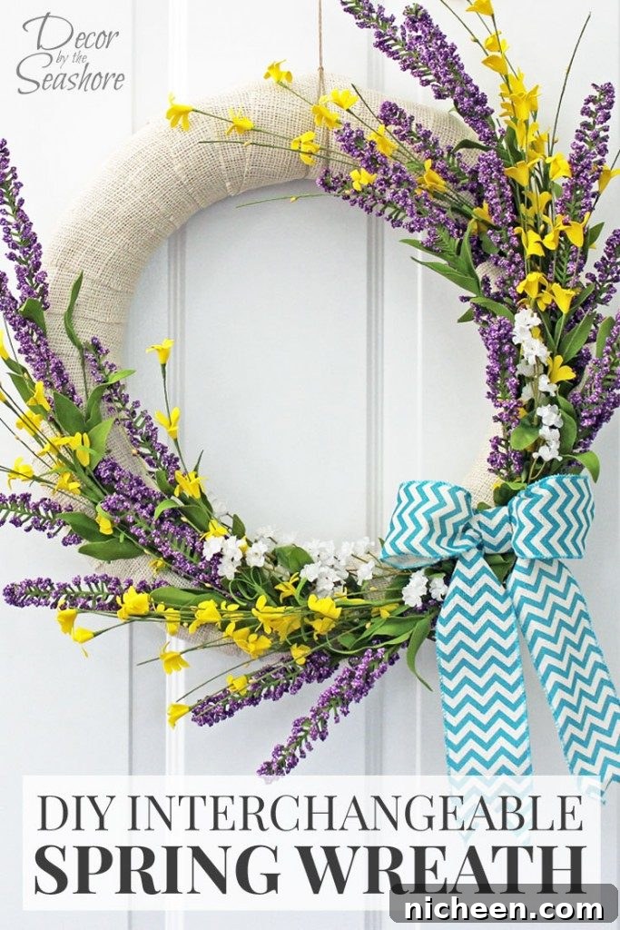 Spring DIY Decor Ideas to Refresh Your Home 10 Interchangeable spring wreath