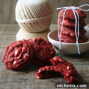 White Chocolate Red Velvet Cookies
