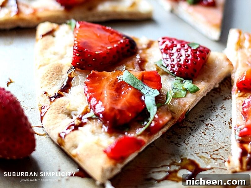 Strawberry Balsamic Flatbread Recipe 2 Strawberry Balsamic Flatbread is an easy recipe with lots of sweet and savory flavors. The perfect summer appetizer or snack!