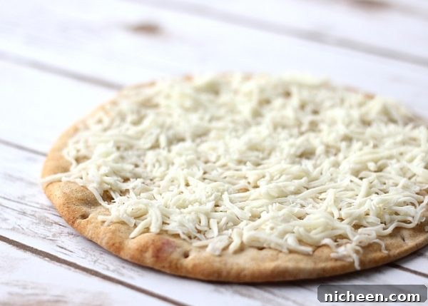 Strawberry Balsamic Flatbread Recipe 6 Whole wheat flatbread topped with mozzarella cheese.