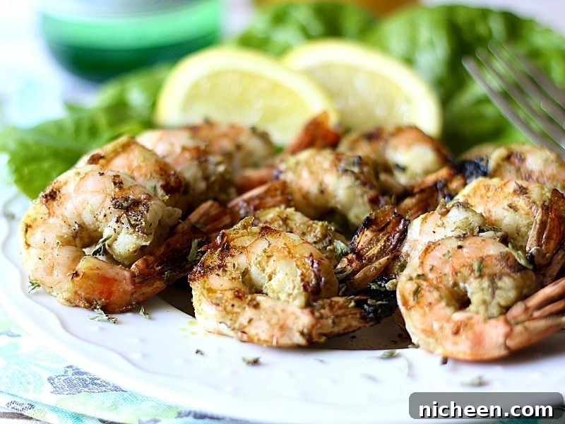 shrimp skewers on a plate