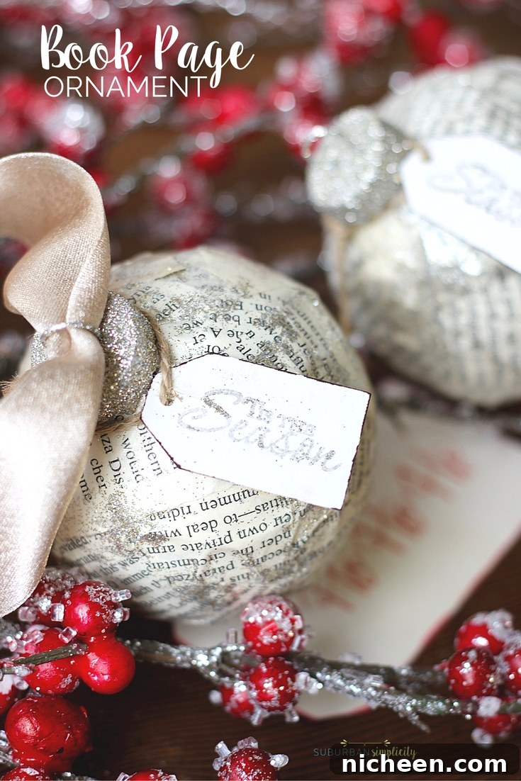 DIY Book Page Ornament: Step-by-Step Tutorial 2 Book page ornament displayed on a table.