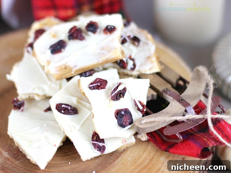 Christmas Crack Recipes You'll Crave 5 Cranberry Bliss Saltine Toffee is the best holiday treat idea! Crispy crackers, sweet caramel and melted white chocolate topped with tart cranberries. The perfect dessert combination!