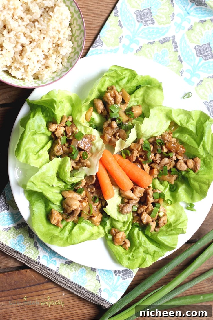 Chicken Lettuce Wraps are a healthy comfort food recipe the whole family will love! A dinner idea that's on the table in less than 30 minutes!