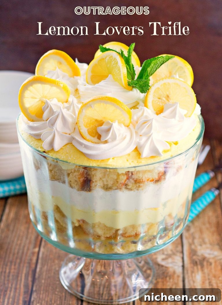 Lemon trile in a trifle dish