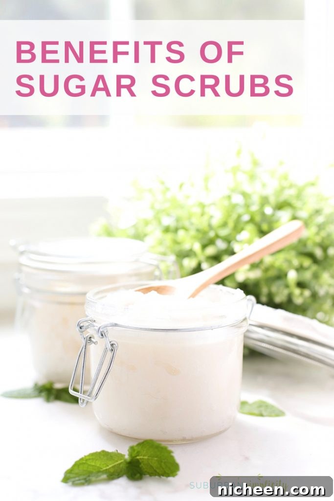How Sugar Scrubs Improve Skin Texture and Boost Glow 2 Come learn the benefits of sugar scrubs as well as how often and why use them. This DIY beauty product is amazing and does wonders for your skin!