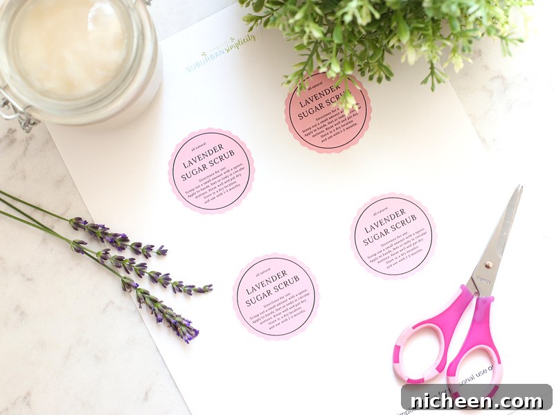 Free printable tags for sugar scrub