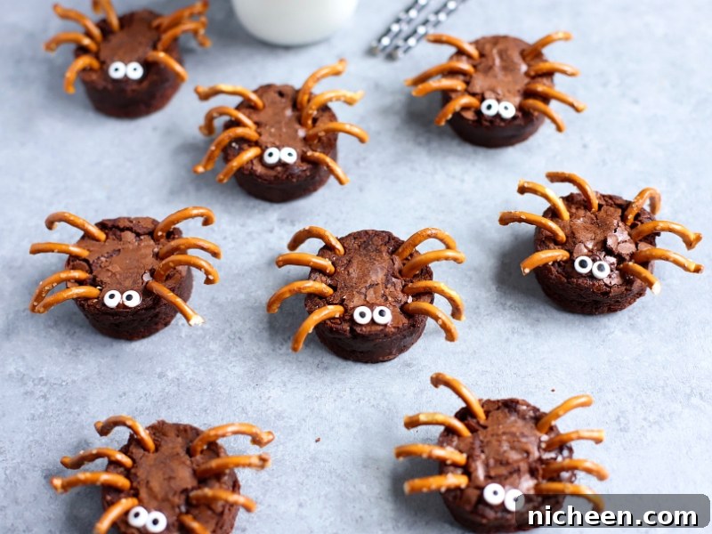Spider brownies crawling across the counter.