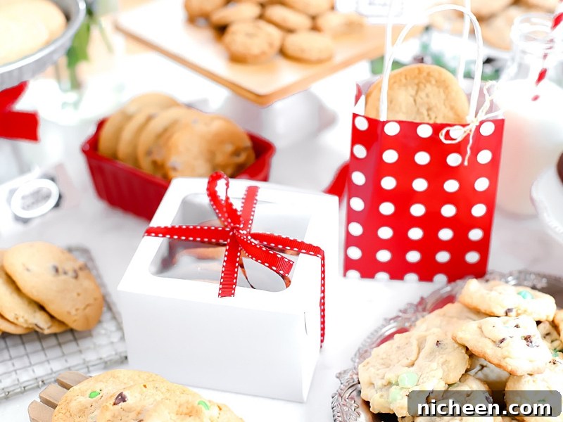 Boxes for cookies at a cookie exchange