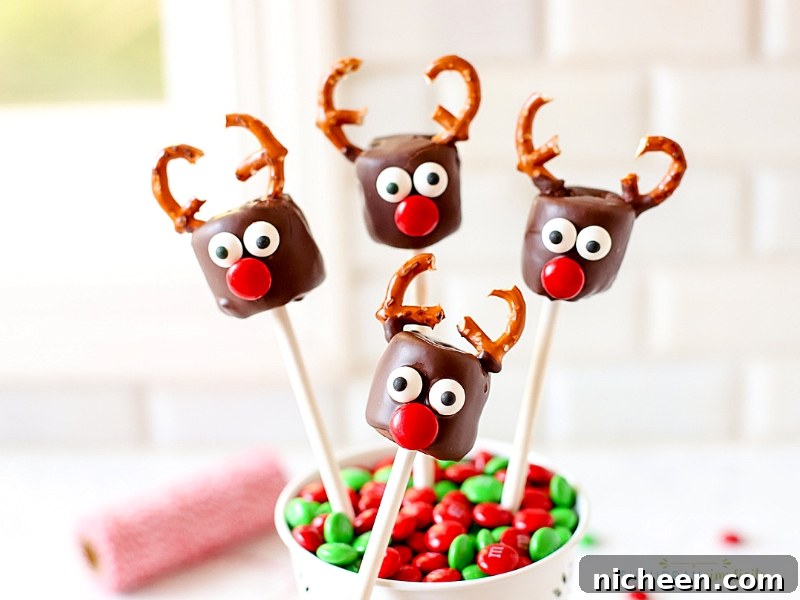 Chocolate-Covered Marshmallow Reindeer Recipe 2 four Marshmallow Reindeer