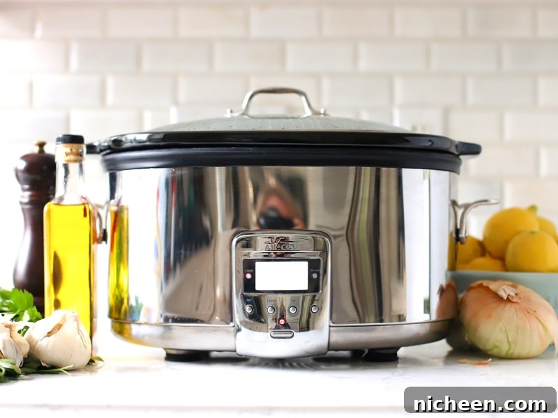 Crock Pot sitting on the kitchen counter