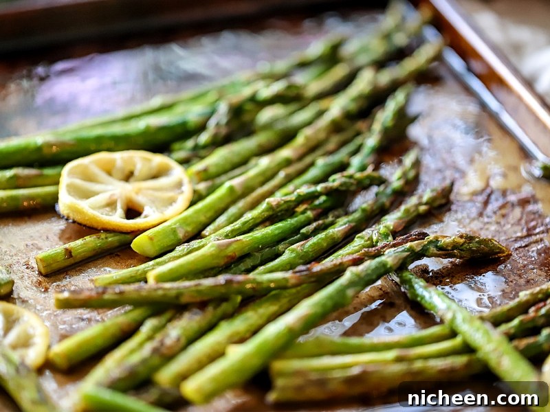 Crispy Oven-Roasted Asparagus Recipe for Easter or Anytime 6 asparagus baked in the oven