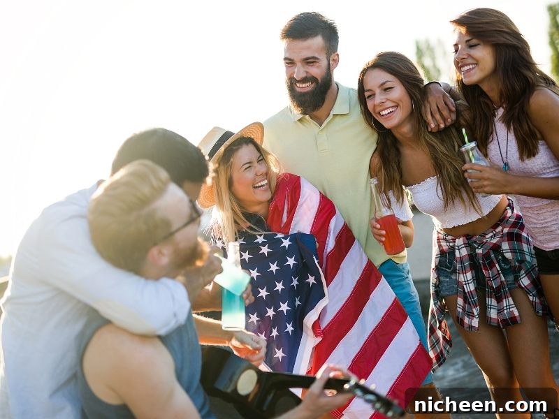 People celebrating 4th of July