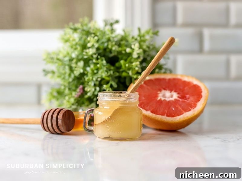 Homemade lip scrub on a counter