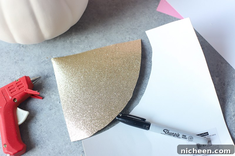 DIY Unicorn Pumpkin: Cute Halloween Craft Tutorial 4 cone to make a unicorn horn