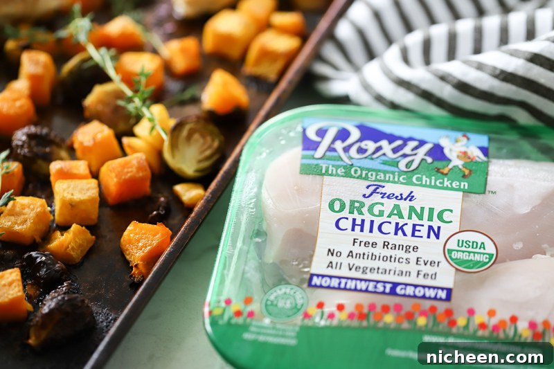 Sheet Pan Chicken with Roasted Butternut Squash 9 A package of chicken
