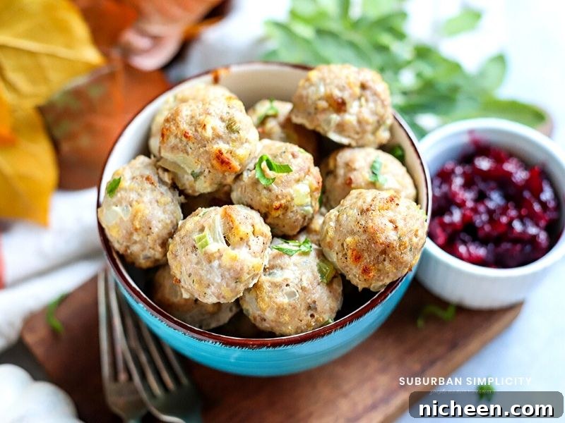 12 Creative Ways to Use Leftover Cranberry Sauce 4 This easy Turkey Stuffing Meatballs recipe is a savory mouthful of turkey, stuffing, and spices in every bite that's good year-round!