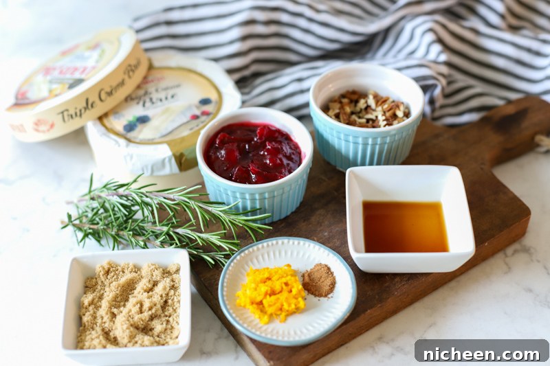 Ingredients for Baked Cranberry Brie