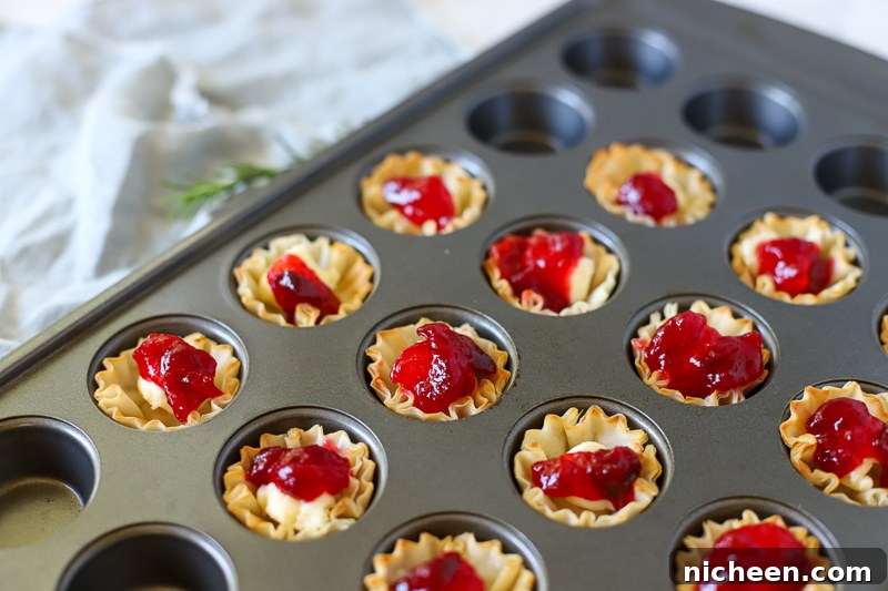 Cranberry Brie Bites are a deliciously easy way to entertain guests! With only 3-ingredients you have a wonderful bite-sized appetizer to serve at your next party!