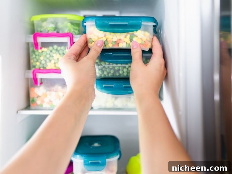 Meal Prep and Quick Cooking Tips for Busy Moms 6 food in a freezer