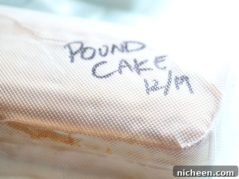 Food labeled in a freezer