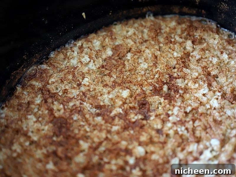 Creamy Slow Cooker Peanut Butter Oatmeal 4 Overnight peanut butter oatmeal