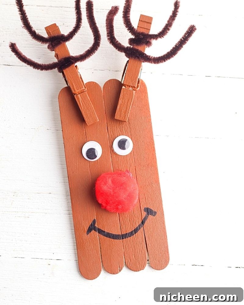 DIY Reindeer Crafts for Kids 7 Popsicle stick reindeer craft