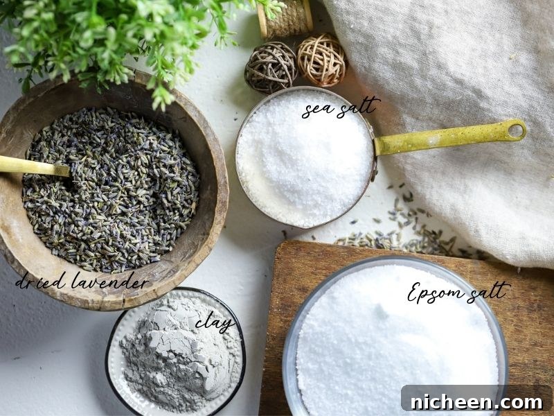 Homemade Lavender Bath Salts Recipe 4 ingredients for bath salts with lavender
