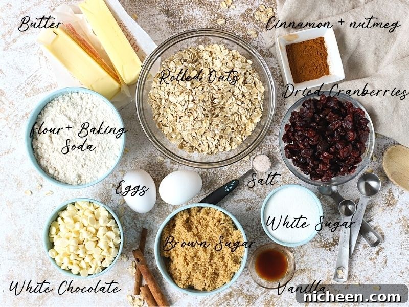 Chewy White Chocolate Cranberry Oatmeal Cookie Recipe 3 Ingredients for oatmeal cranberry cookies