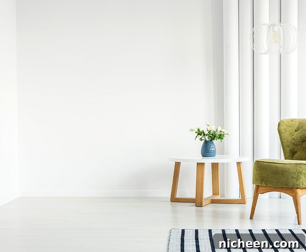 Room with a chair and table