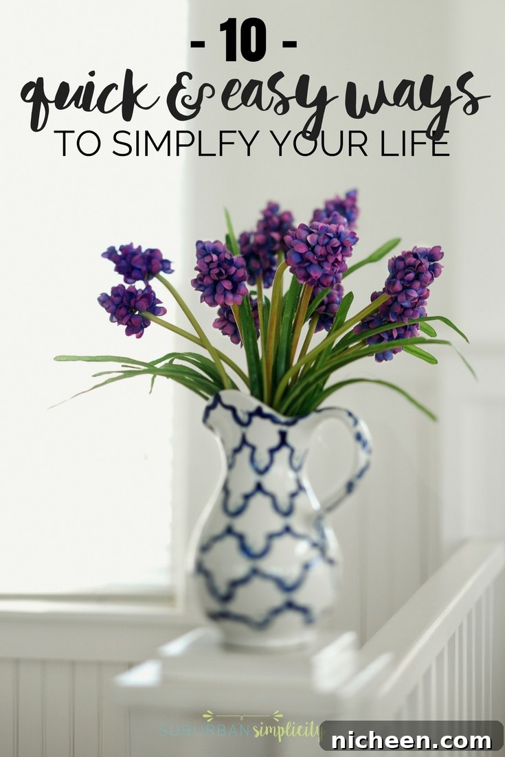 10 Quick Ways to Simplify Your Life Today 2 Flower on a table symbolizing easy ways to simplify your life.