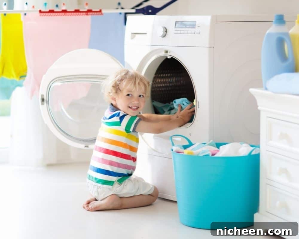 How to Deep-Clean Your Washing Machine: Step-by-Step 5 toddler in front of washing machine