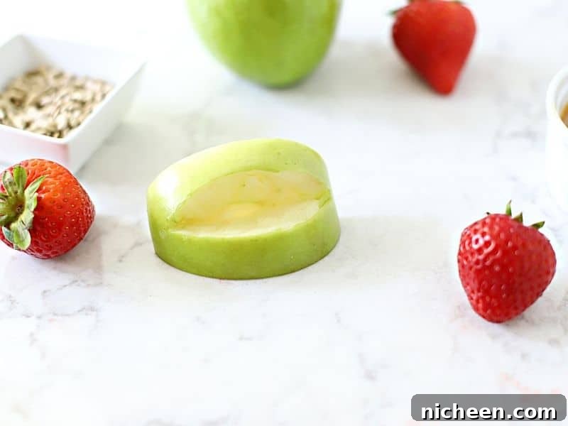 Apple Monster Mouths: Halloween Snack Recipe 4 apples with a mouth cut out