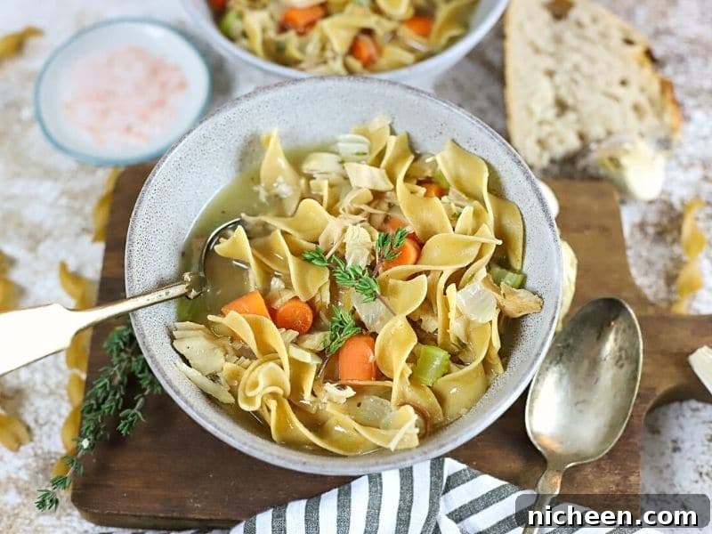 turkey soup in a bowl