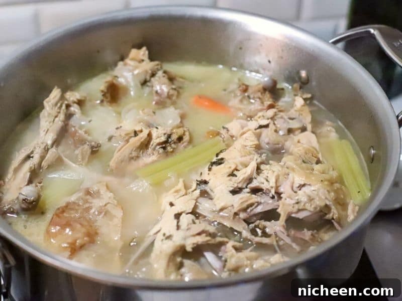 pot with turkey stock