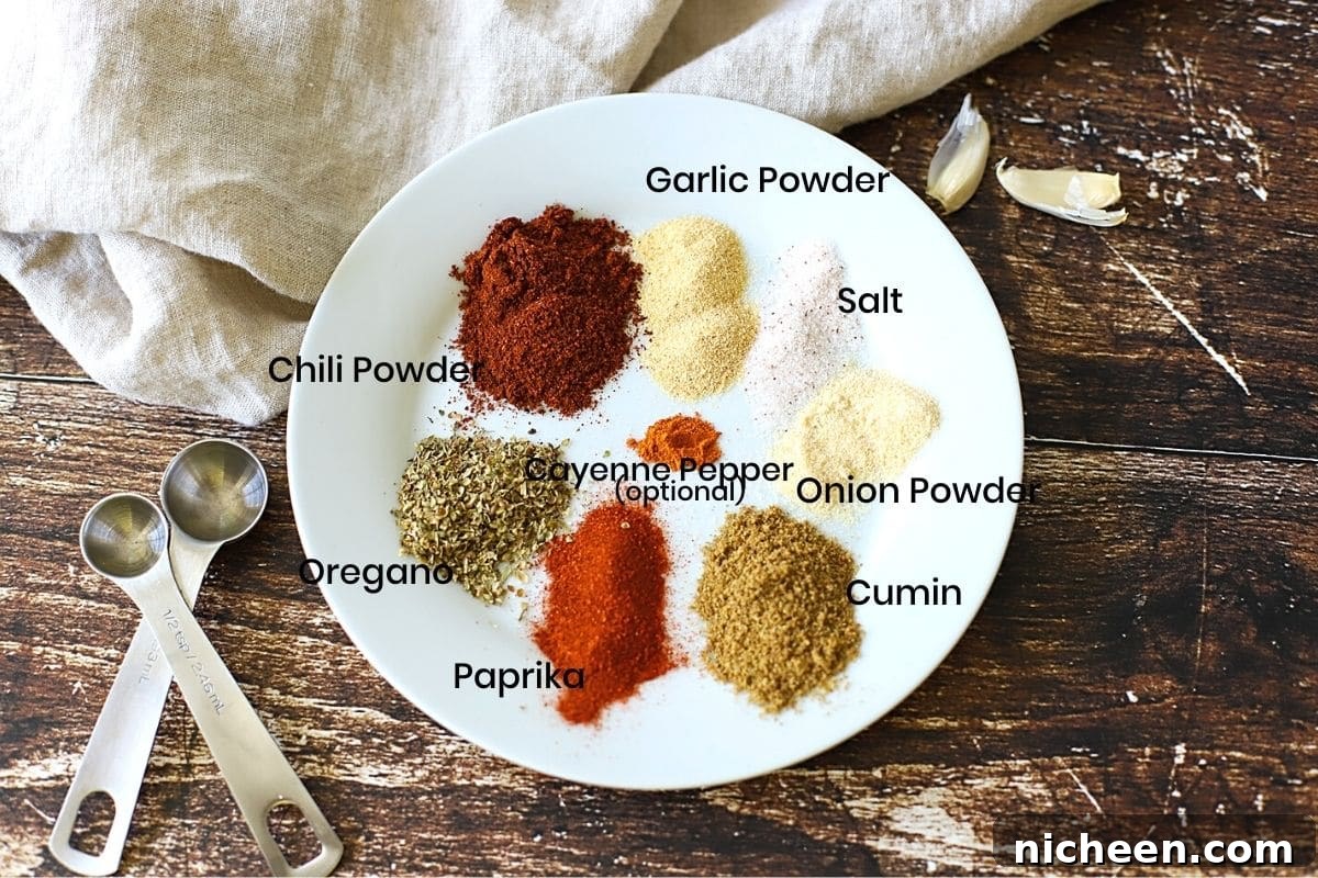 Mexican spices on a plate