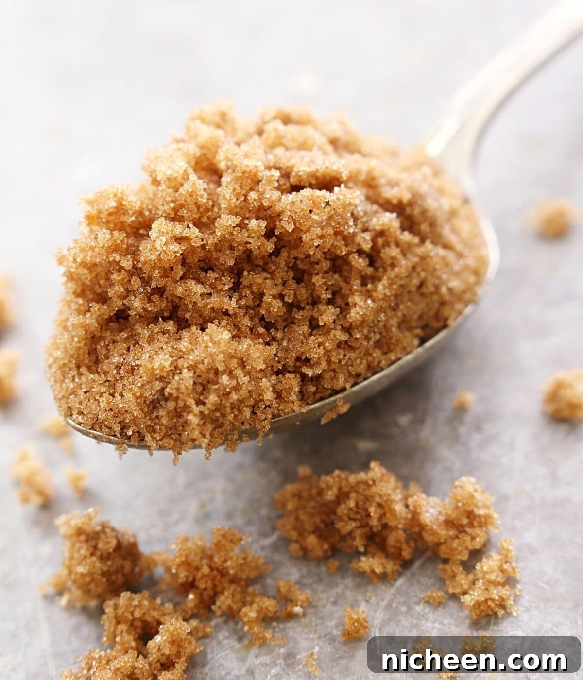 brown sugar on a spoon
