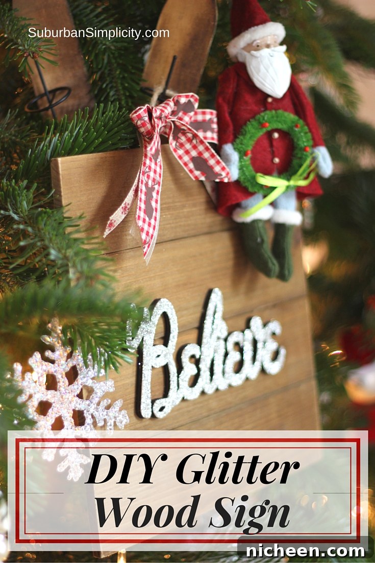 How to Make a 3D Holiday Letter Sign 7 DIY Glitter Wood Sign